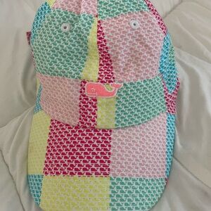 Vineyard Vines Patchwork Ladies Hat - bright whale pattern